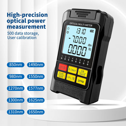 Portable 5-in-1 Fiber Optic Tester with OPM, 15mW VFL & Cable Finder