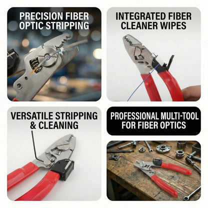 6-in-1 Multifunctional Fiber Optic Stripping & Cleaning Pliers