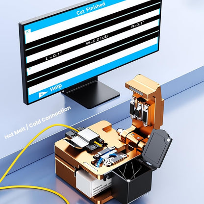 High-Precision FTTH Fiber Optic Cleaver with Scrap Collector (Gold)