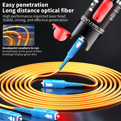 Visual Fault Locator (VFL) Fiber Optic Tester Kit with FC to LC Adapter