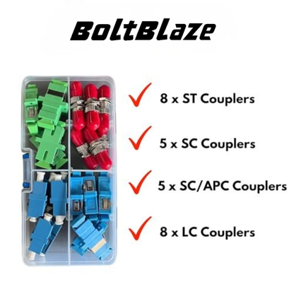 26-Piece Fiber Optic Coupler & Adapter Kit (ST, LC, SC, SC/APC)