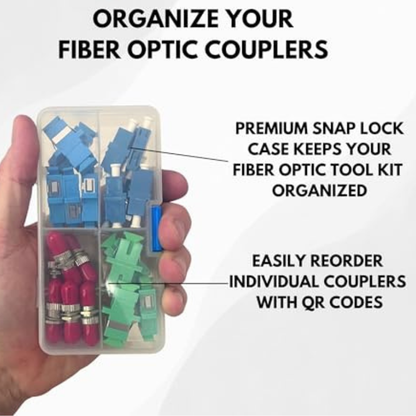 26-Piece Fiber Optic Coupler & Adapter Kit (ST, LC, SC, SC/APC)