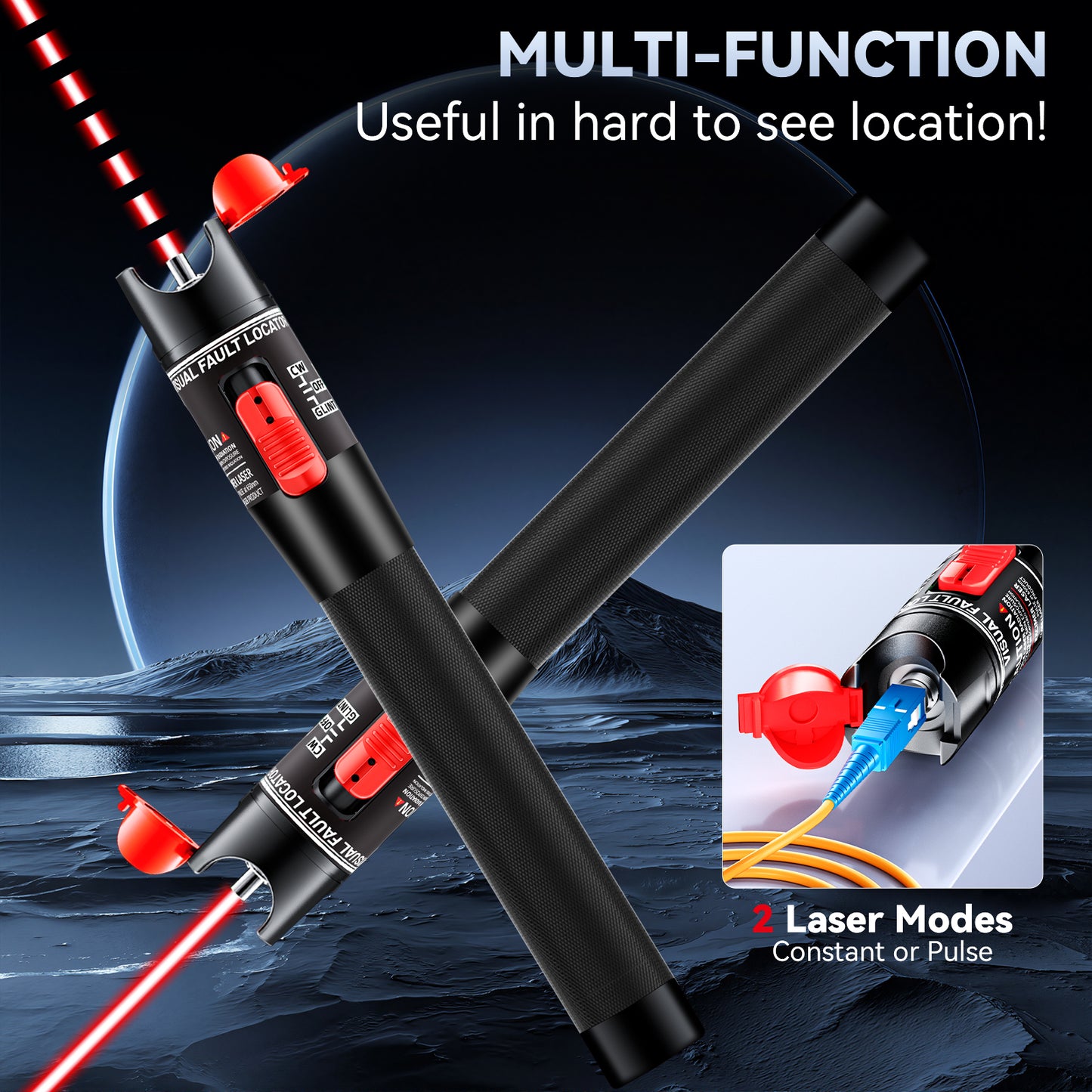 Visual Fault Locator (VFL) Fiber Optic Tester Kit with FC to LC Adapter