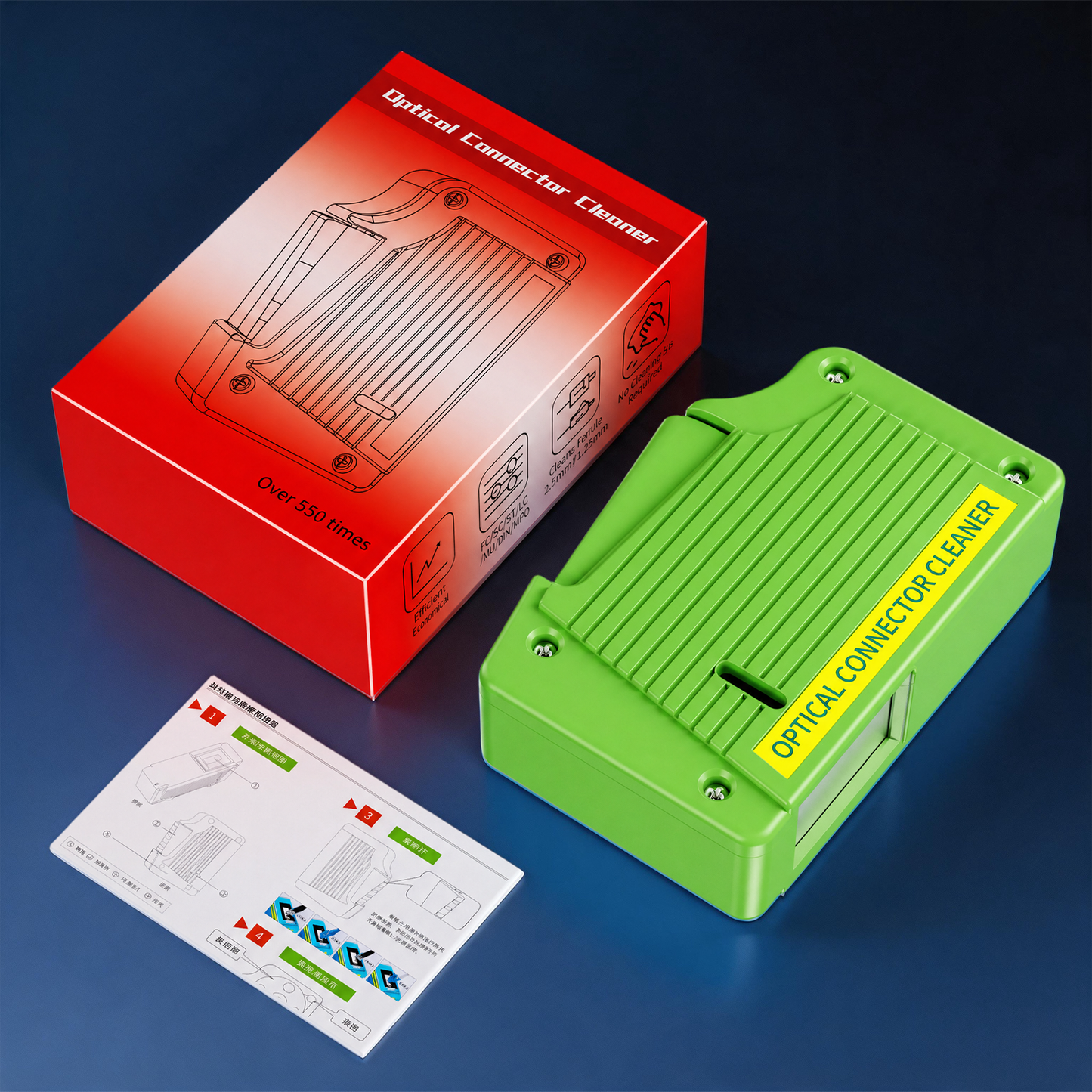 Fiber Optic Connector Cleaner Box for SC/ST/FC/LC/MU
