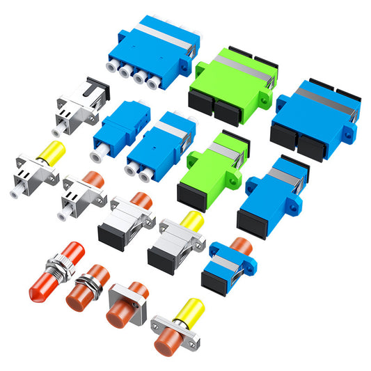 10-Pack SC UPC Simplex Flanged Fiber Optic Adapters